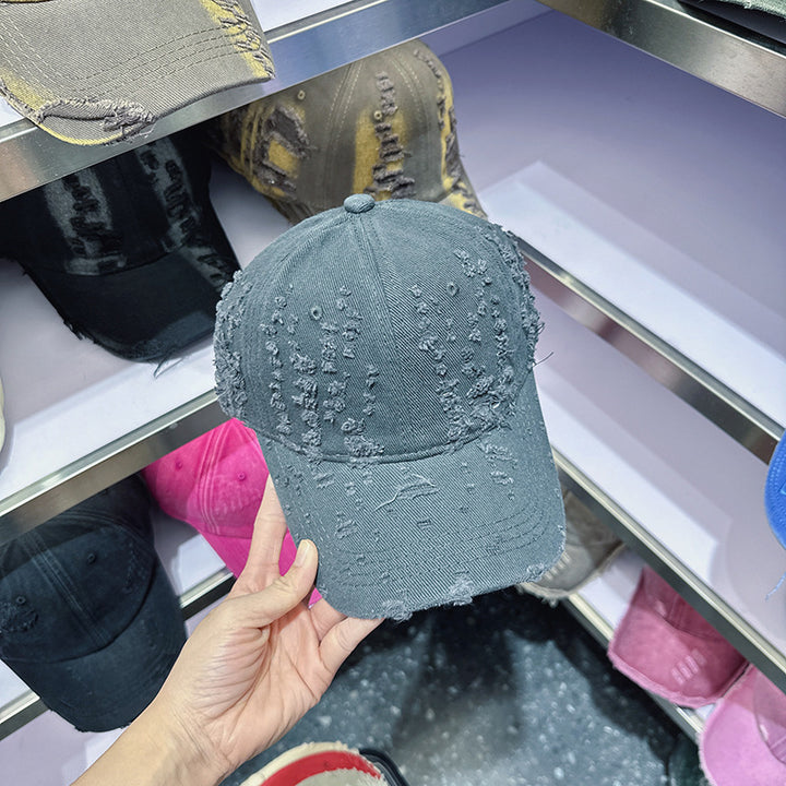 Women's Distressed Denim-Style Baseball Cap Stornfield