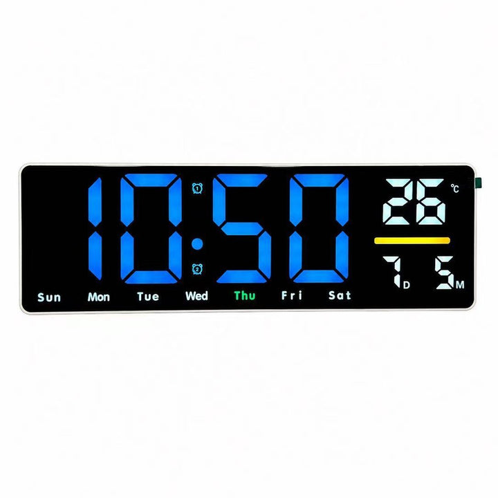 Digital wall clock with temperature and calendar display Stornfield