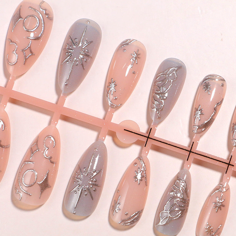 Decorative Galaxy-Inspired Press-On Nail Art Stornfield
