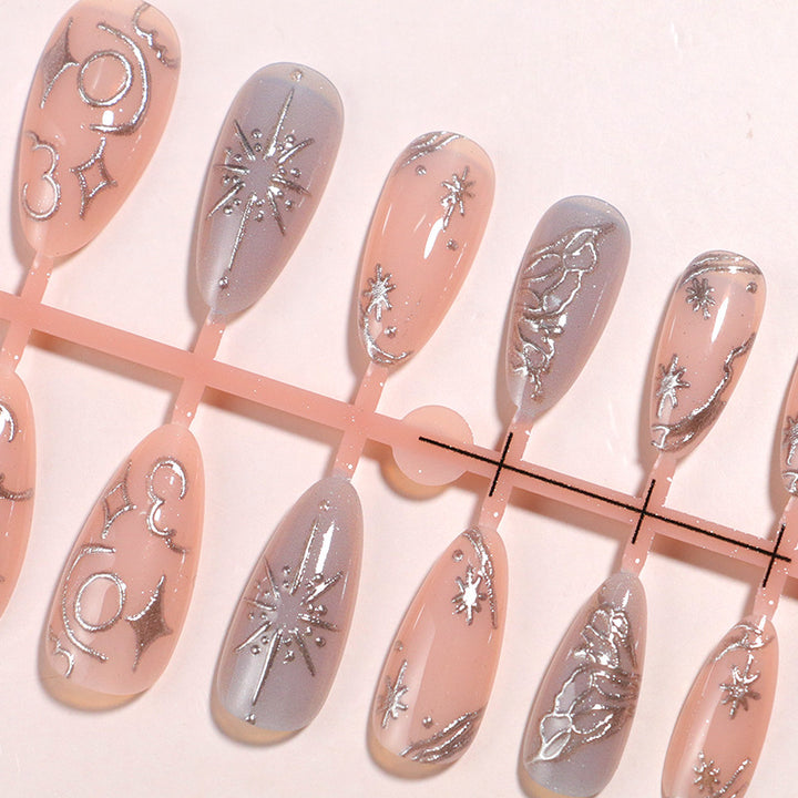 Decorative Galaxy-Inspired Press-On Nail Art Stornfield