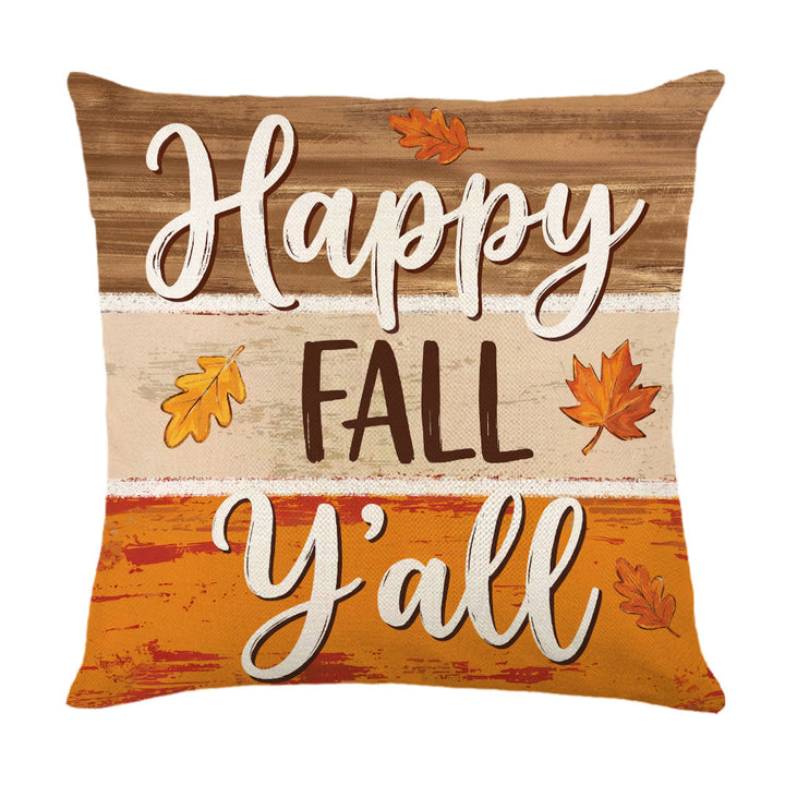 Decorative Autumn Basket Pumpkin Sunflower Square Pillow Cover with Hidden Zipper