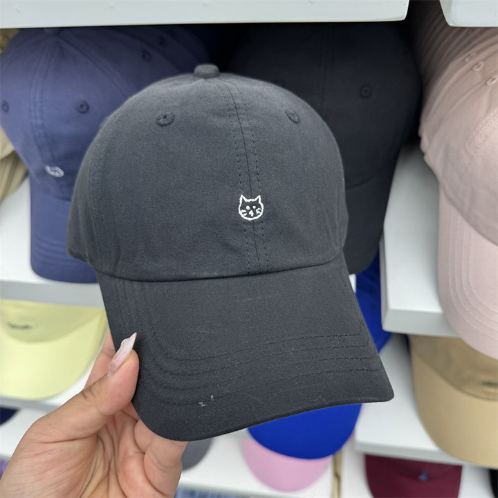 Women's Cat-Embroidered Cotton Baseball Cap Stornfield