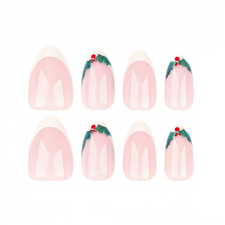 Holiday-Themed French Tip Nail Art Stornfield
