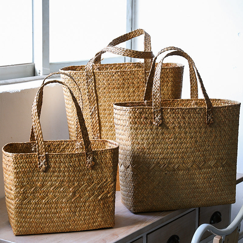 Premium Handwoven Natural Storage Tote Stornfield
