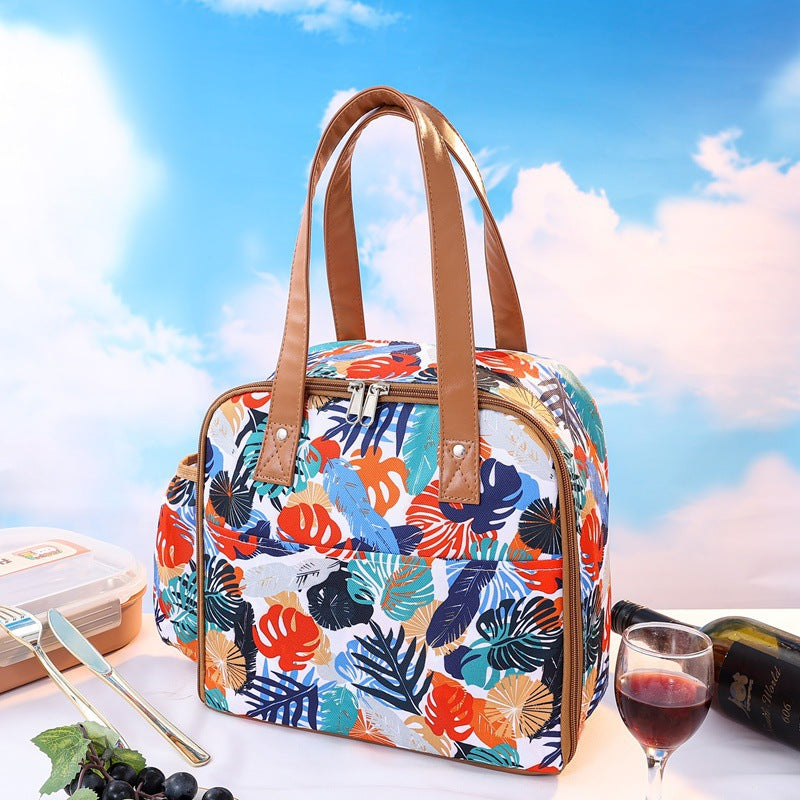 Insulated Tropical Print Lunch Tote
