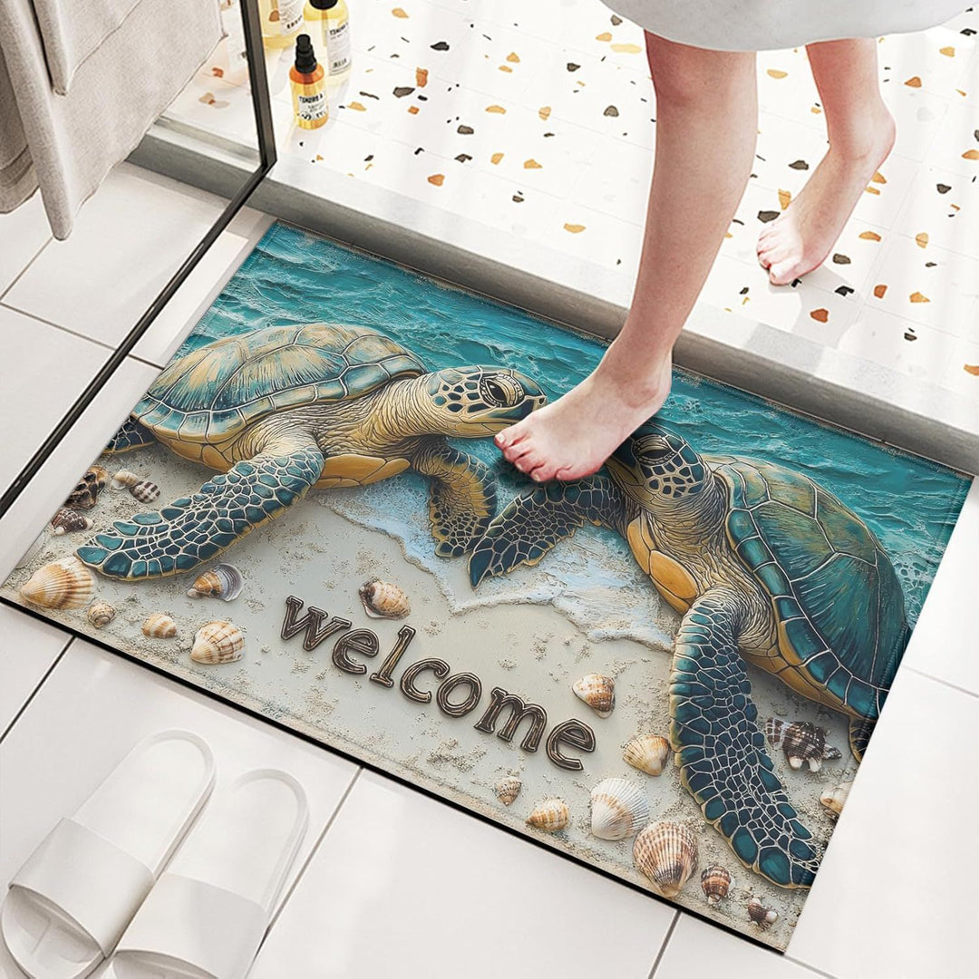Charming Floral Welcome Mat