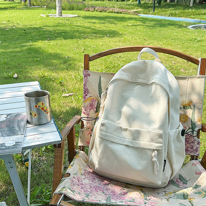 Corduroy Textured Casual Backpack Stornfield
