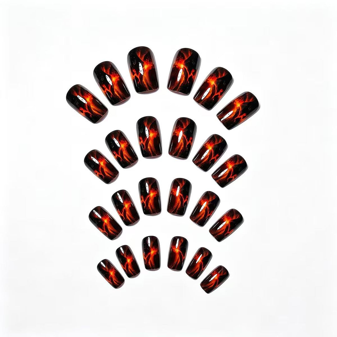Art nails with volcano motif Stornfield