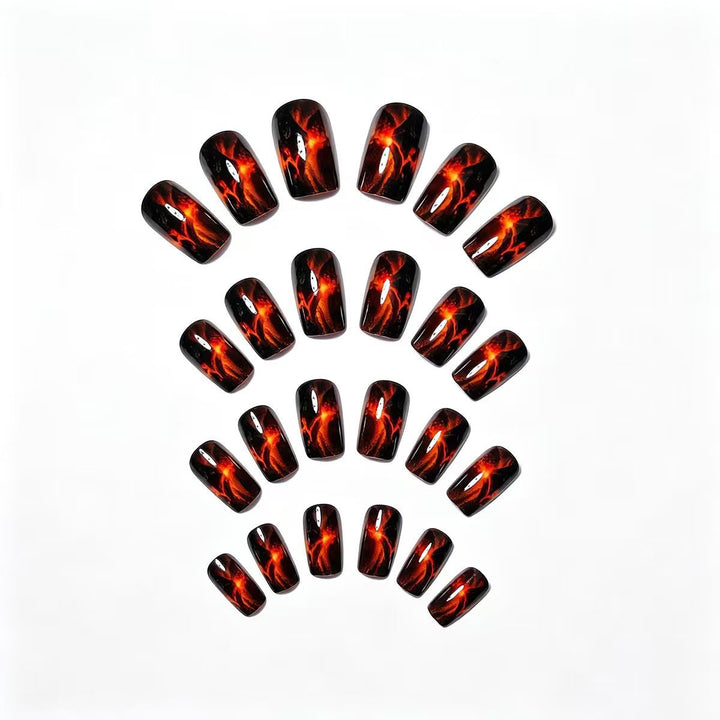 Art nails with volcano motif Stornfield