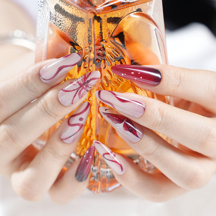 Artistic Long Press-On Nail Design Stornfield