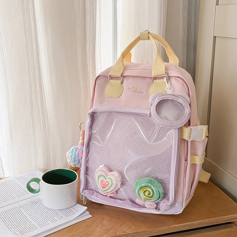 Versatile Multi-Functional Backpack with Decorative Patches Stornfield