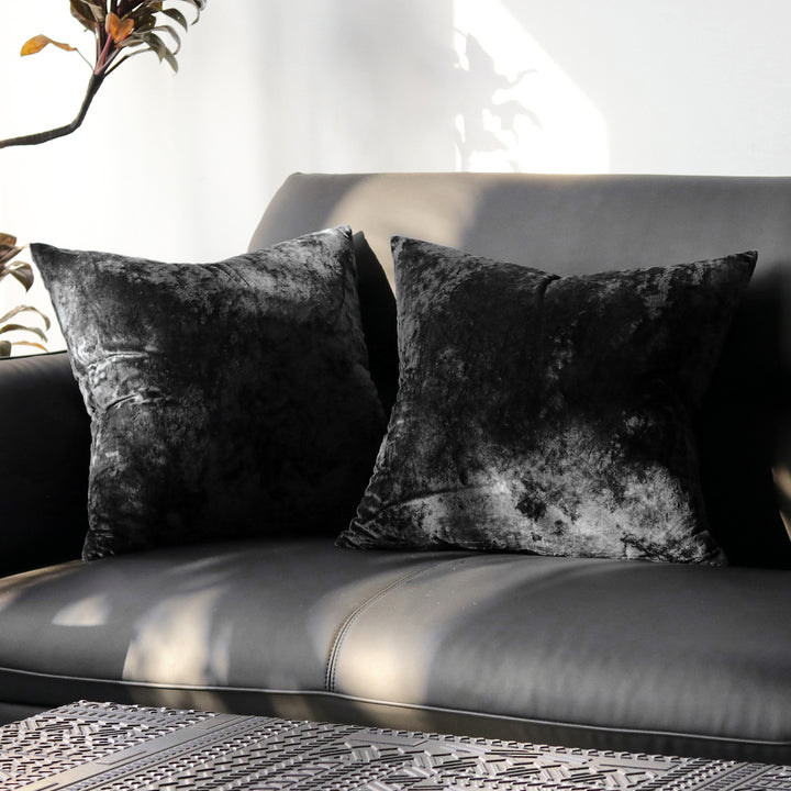 Square Crushed Velvet Decorative Throw Pillow Covers with Hidden Zipper