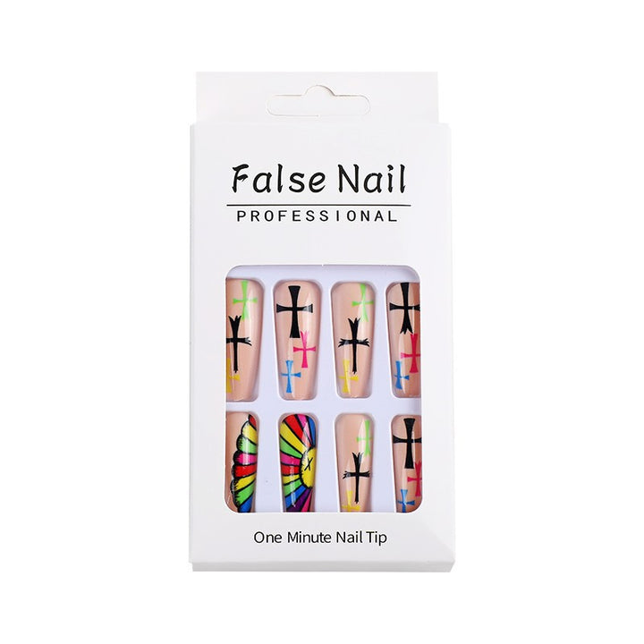 Artificial Nails Set with Creative Cross Pattern Stornfield