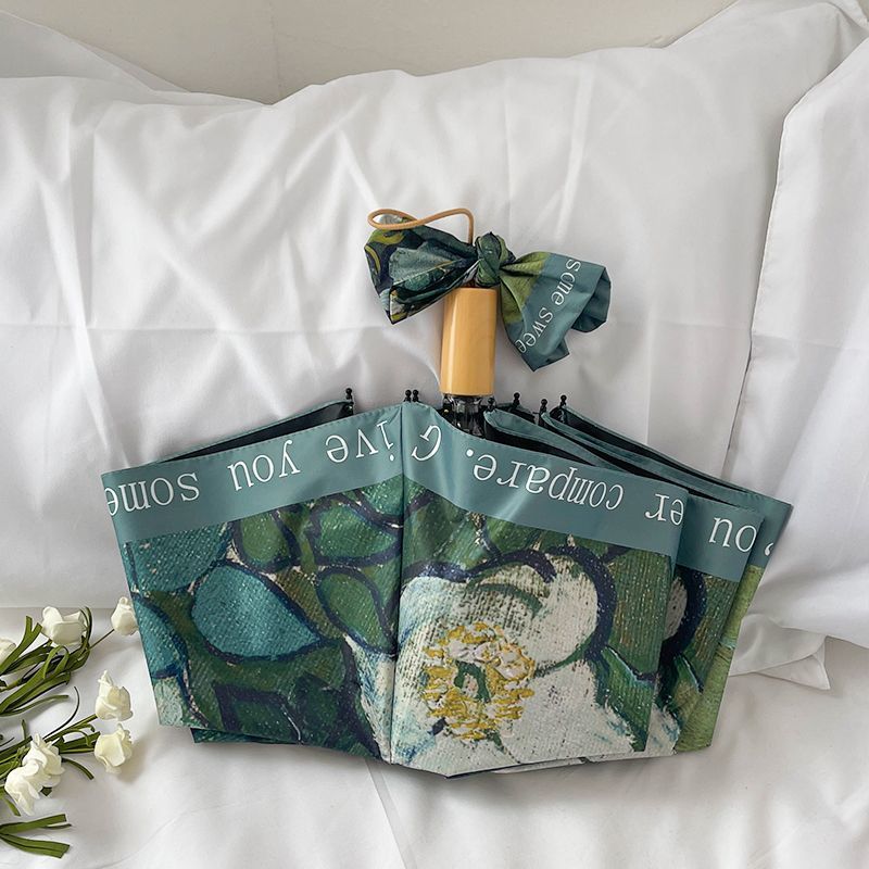 Women's Folding Umbrella with Floral Accents Stornfield