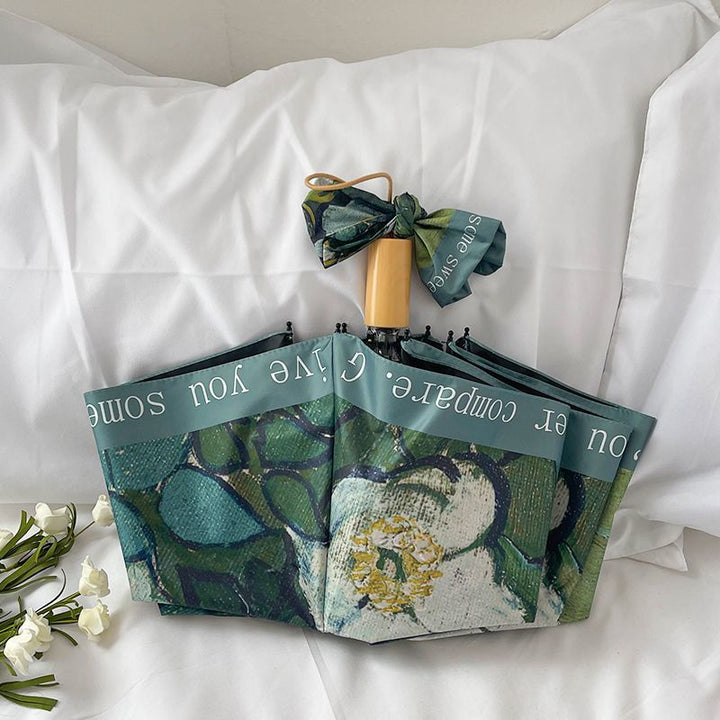 Women's Folding Umbrella with Floral Accents Stornfield