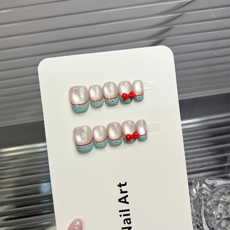 Stylish Cherry Accent Press-On Nail Set