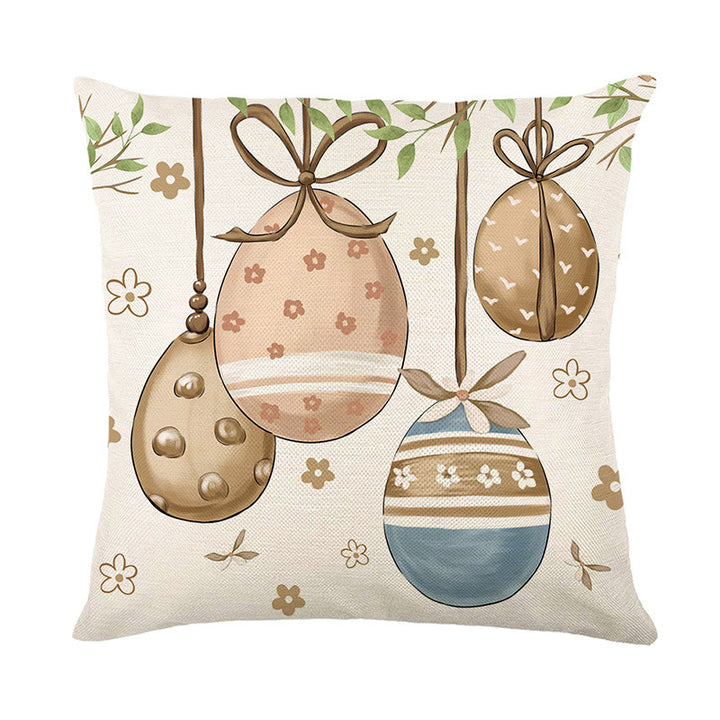 Decorative Linen Easter Bunny Truck Cushion Cover