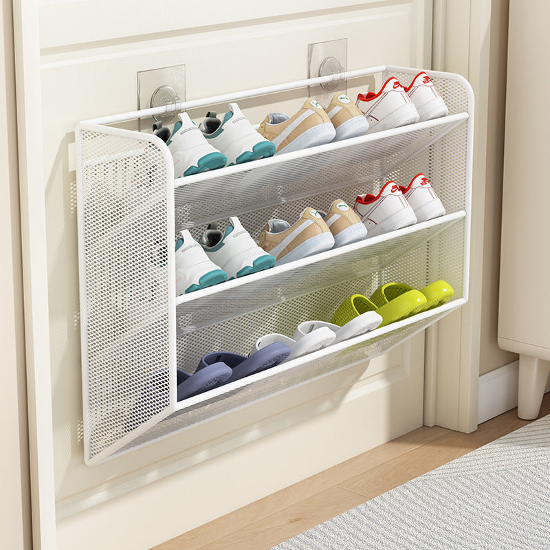 slim overdoor mesh shoe rack organizer with ventilated angled shelf Stornfield