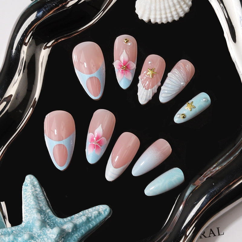 Artistic Sea-Inspired Press-On Nail Set Stornfield