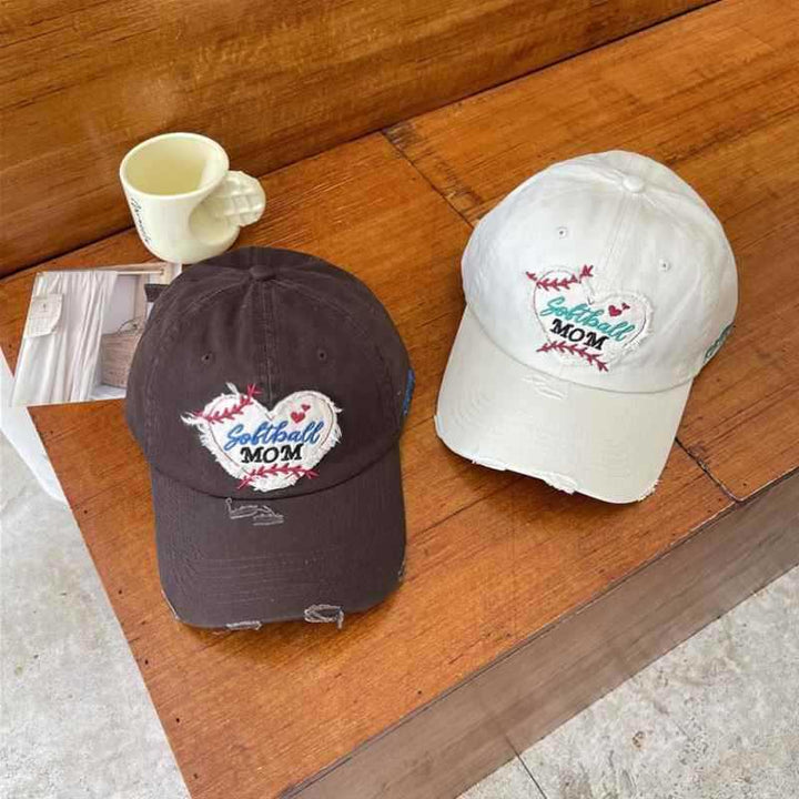 Women's Distressed Heart-Embroidered Baseball Cap Stornfield