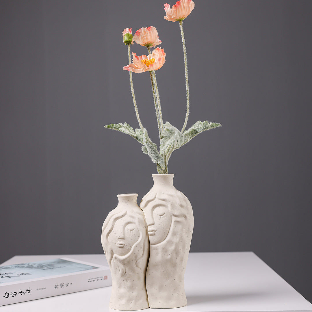Artistic Face-Shaped Ceramic Vase