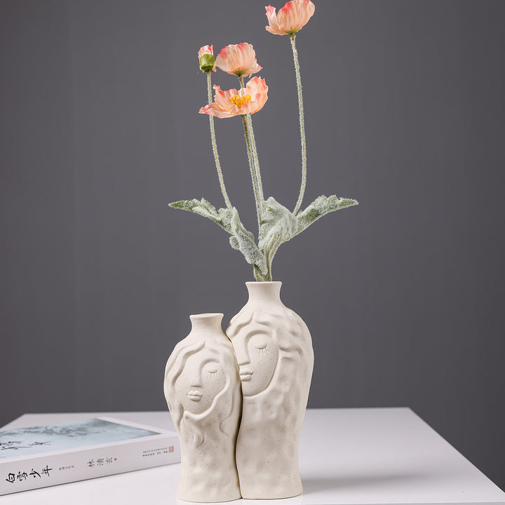 Artistic Face-Shaped Ceramic Vase