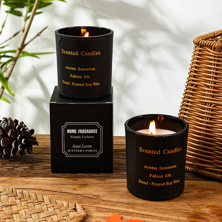 Hand-Poured Soy Glass Candle in Matte-Finish Jar with Luxury Gift Box