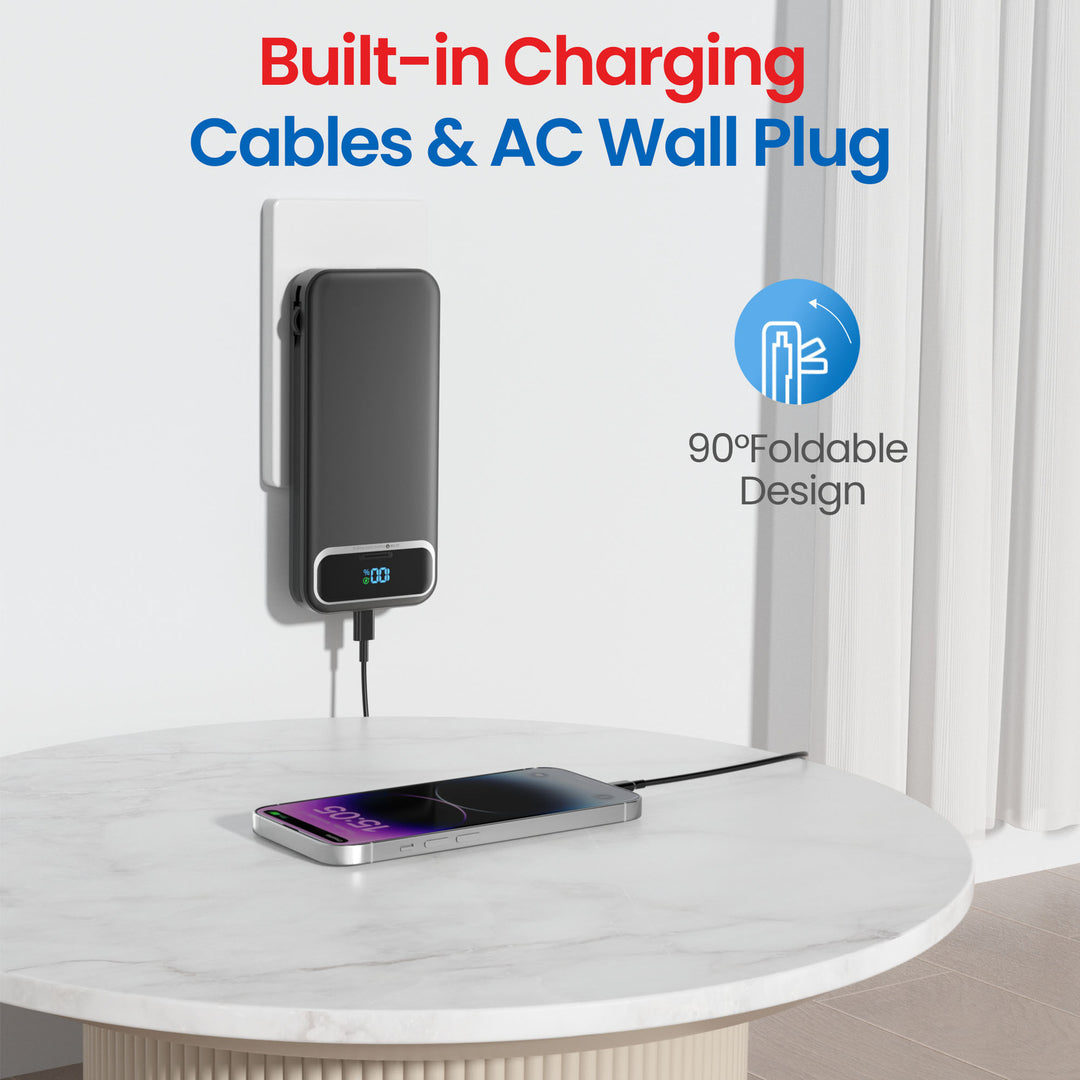 Powerbank with Integrated Charger and Lcd Display Stornfield