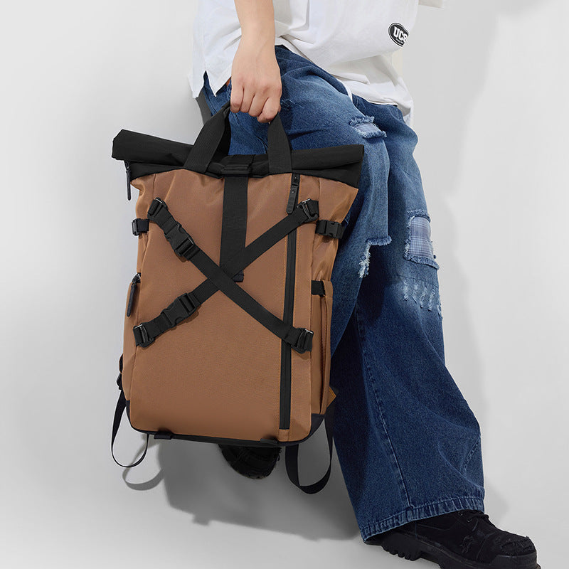 Backpack with roll closure and durable materials Stornfield