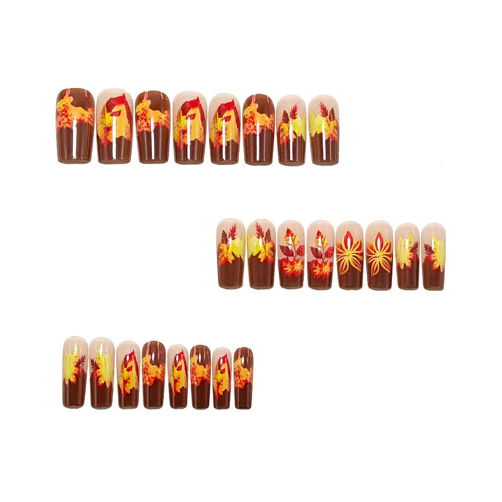 Artificial nails with autumn floral and leaf design Stornfield