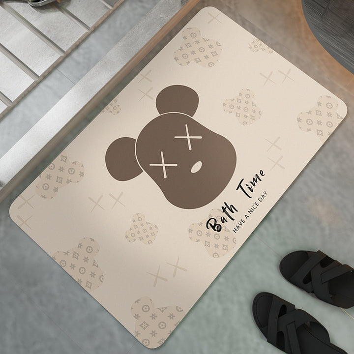 Playful Illustrated Bathroom Mat