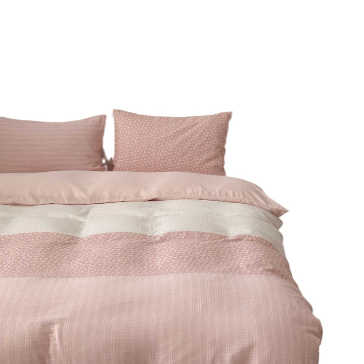 Washed Cotton-Linen Striped Patchwork Duvet Cover Set