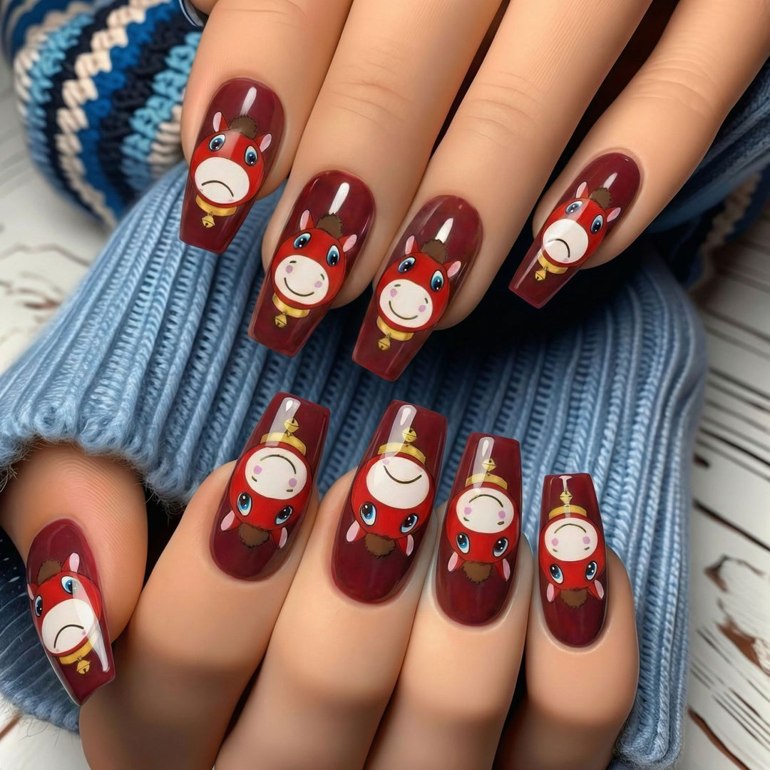 Artificial nails with playful horse motif Stornfield
