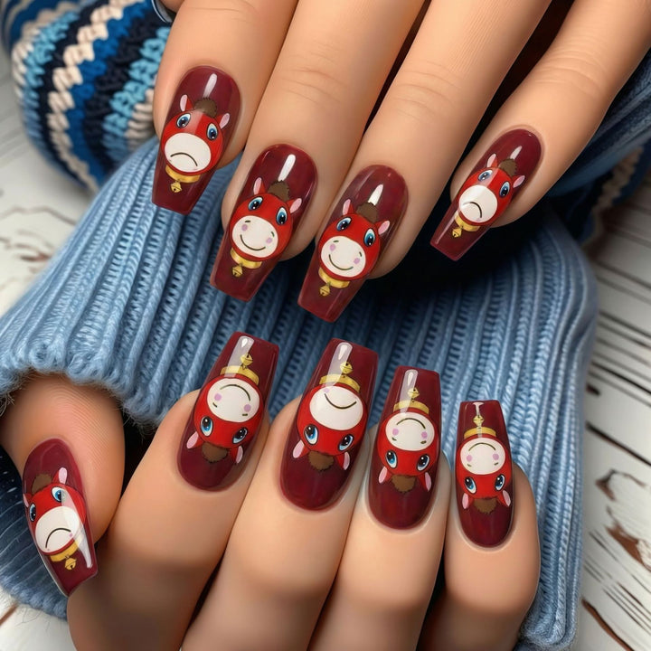 Artificial nails with playful horse motif Stornfield
