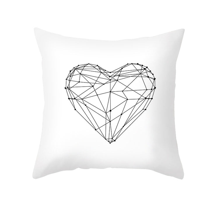 Square Cotton-Linen Decorative Throw Pillow Cover with Oversized HOME Typography Print and Concealed Zipper