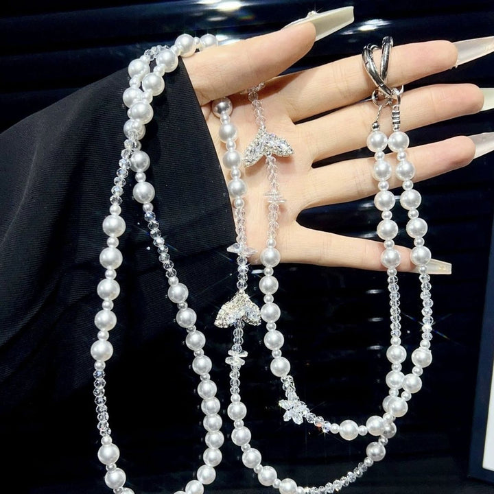 Elegant Pearl and Crystal Eyewear Lanyard Stornfield