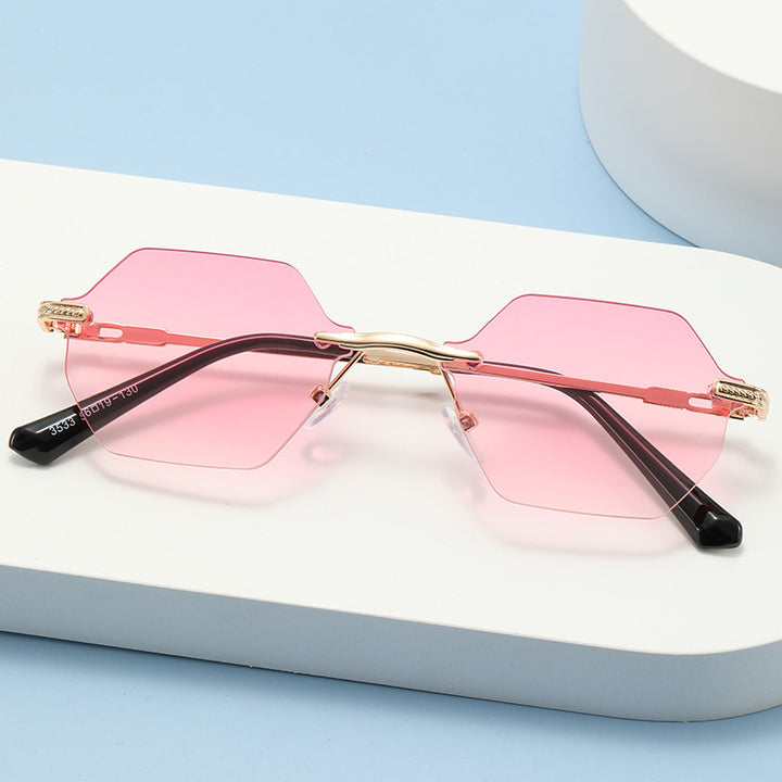 Women's hexagonal designer sunglasses with high-quality metal frame Stornfield