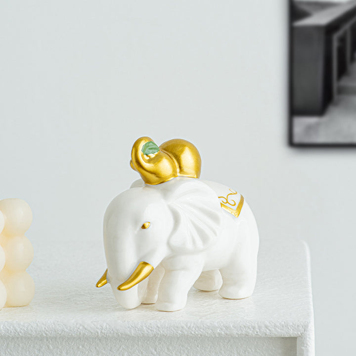 Elegant elephant figurine made of high-quality ceramic Stornfield
