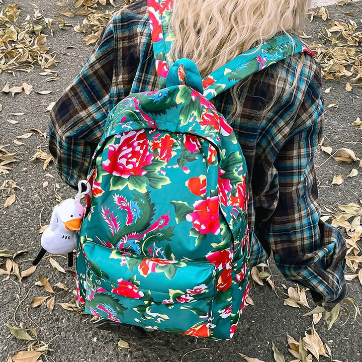 Leisure backpack with colorful floral pattern Stornfield