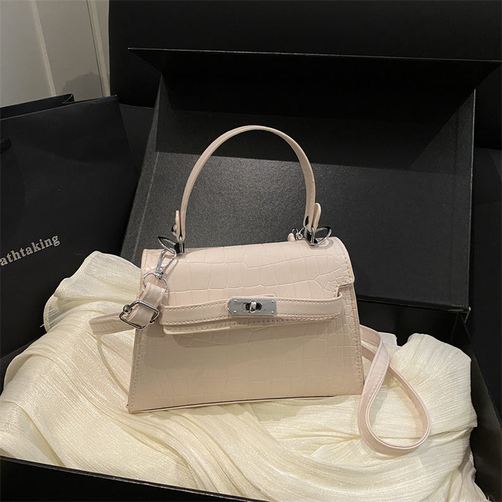 Elegant Crocodile-Embossed Handbag