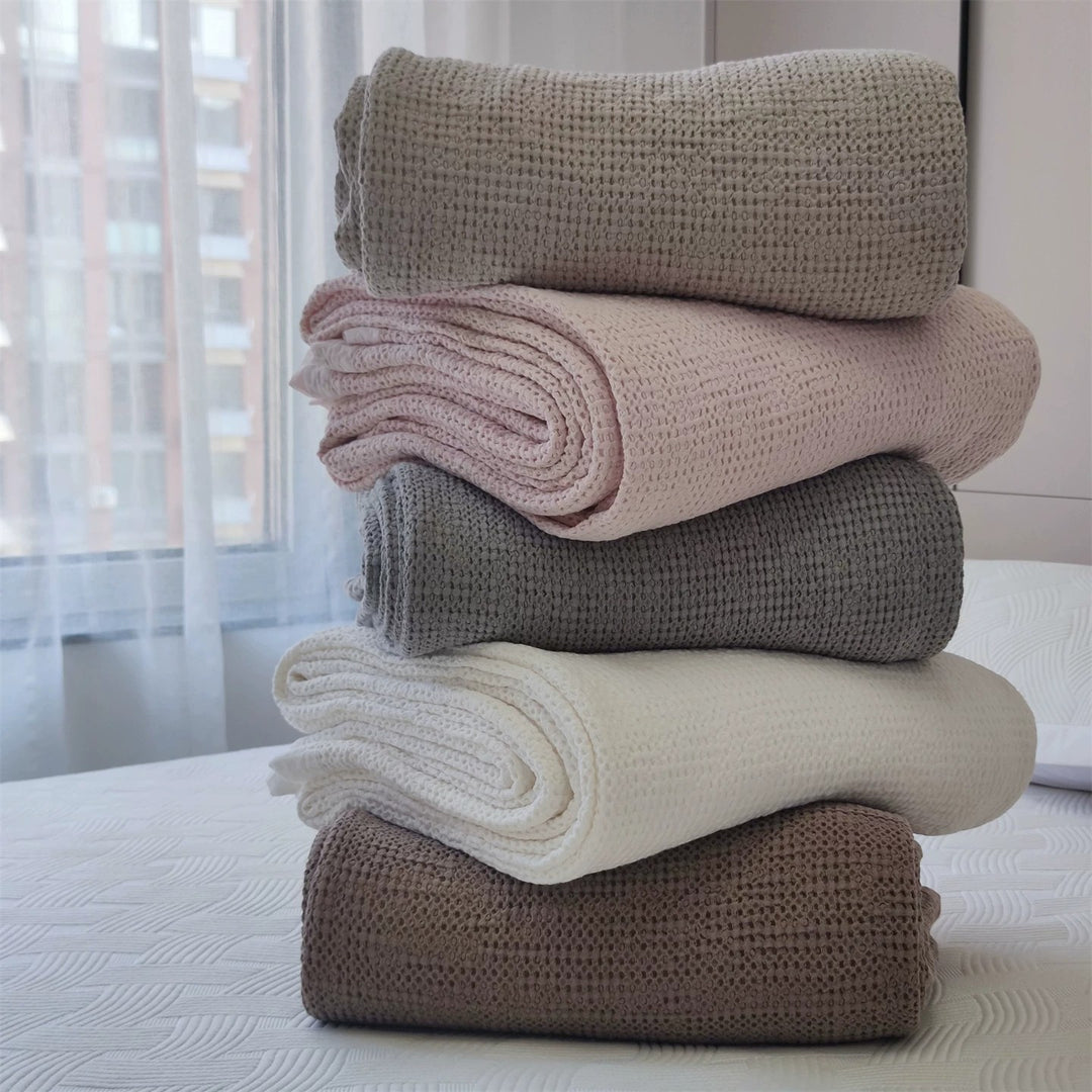 Waffle-Weave Cotton Lightweight Coverlet Bedspread