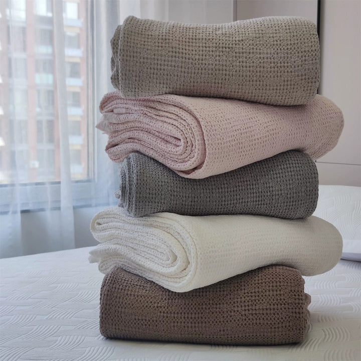 Waffle-Weave Cotton Lightweight Coverlet Bedspread