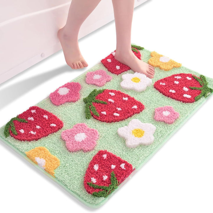 Floral Strawberry Bath Mat