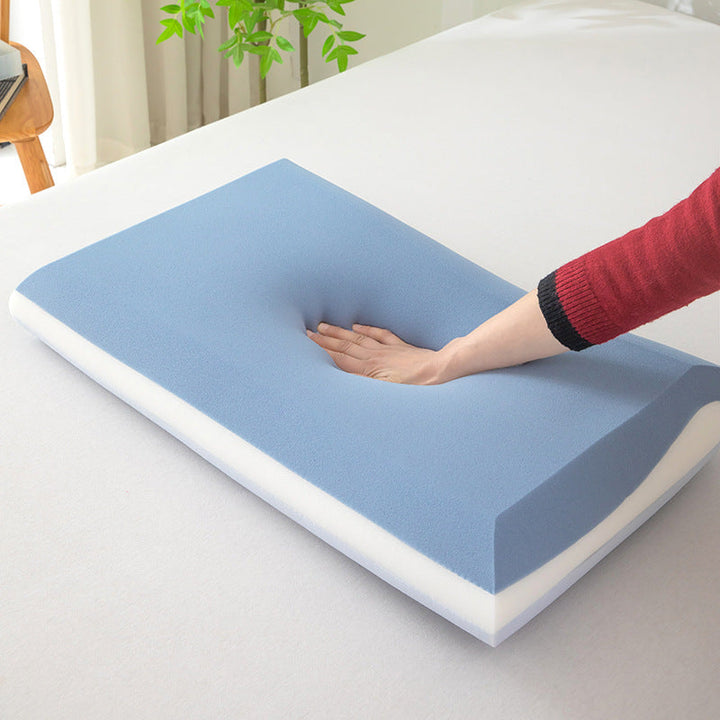 contour memory foam ergonomic cervical pillow with breathable cooling knit cover and removable washable sleeve Stornfield