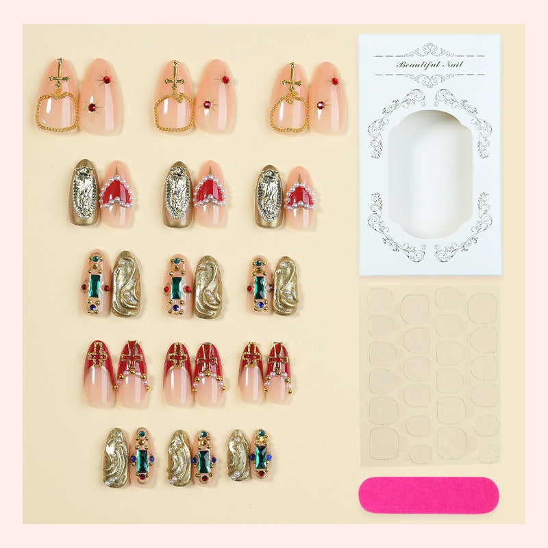 Artificial nail set with luxurious 3D embellishments Stornfield