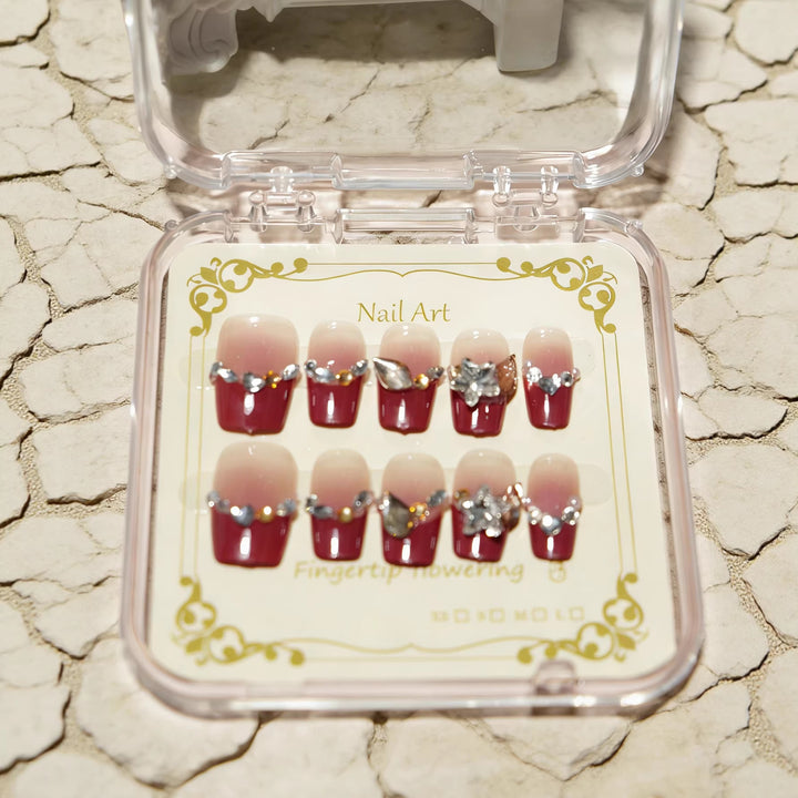 Decorative Rhinestone-Embellished Press-On Nail Tips Stornfield