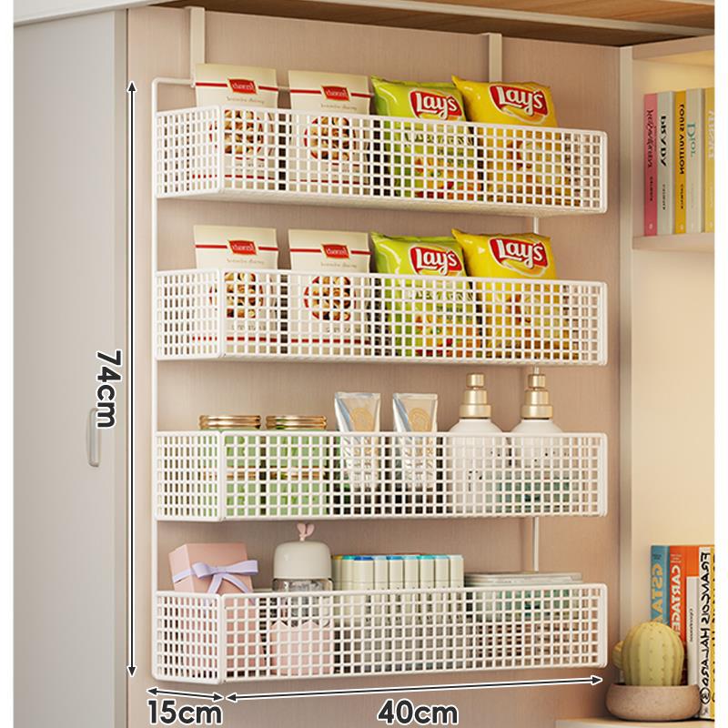 Under-Shelf Double-Tier Ventilated Mesh Hanging Storage Basket for Pantry and Bathroom