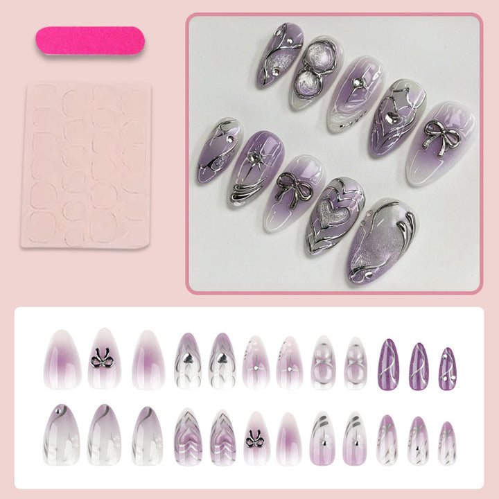 Nail art set with elegant flower and glitter accents Stornfield