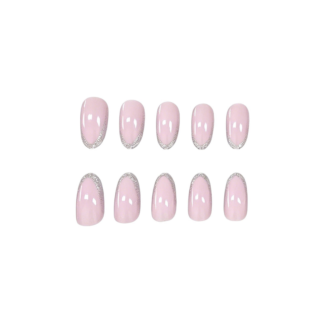 Elegant Glitter-Trimmed Gel Nail Enhancements Stornfield