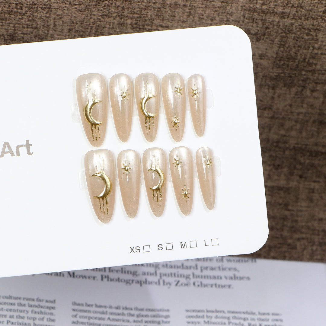 Celestial Themed Press-On Nail Art Set Stornfield